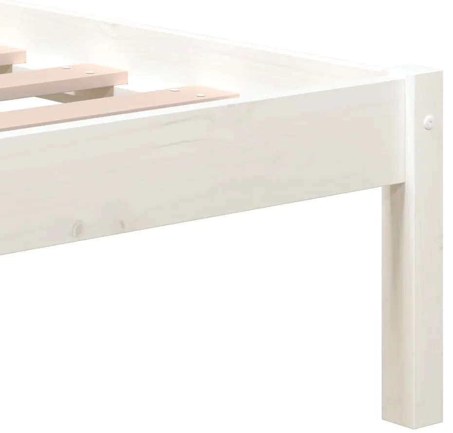 Estrutura de cama 140x200 cm madeira de pinho maciça branco