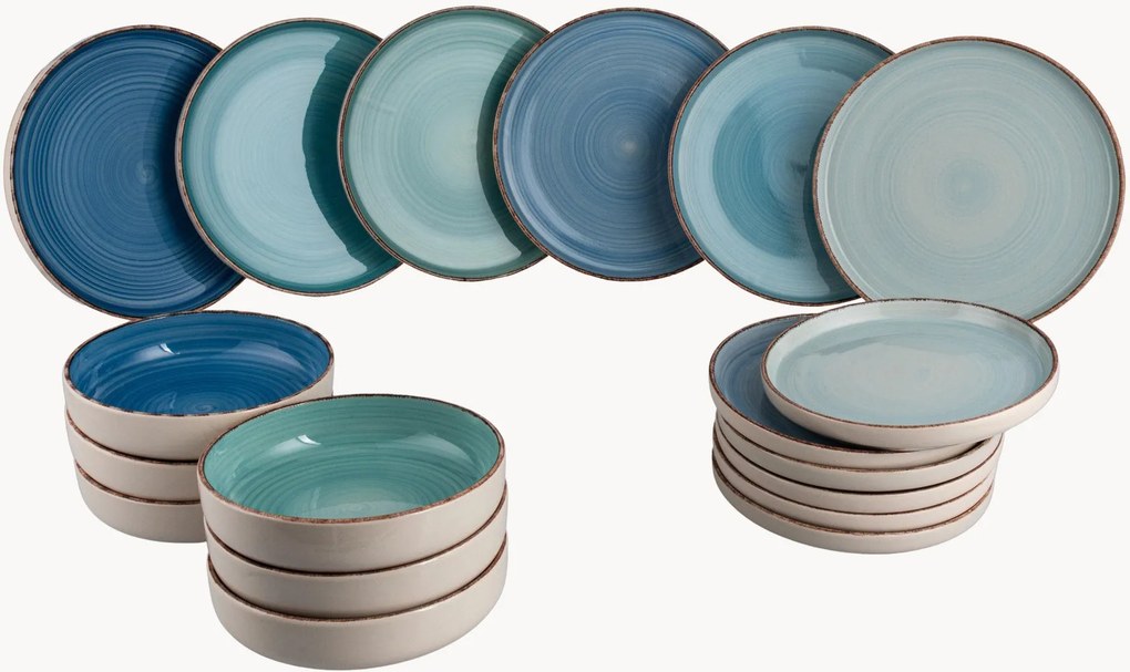 Conjunto de loiça em cerâmica Modern Baita, 6 pessoas, conjunto de 18