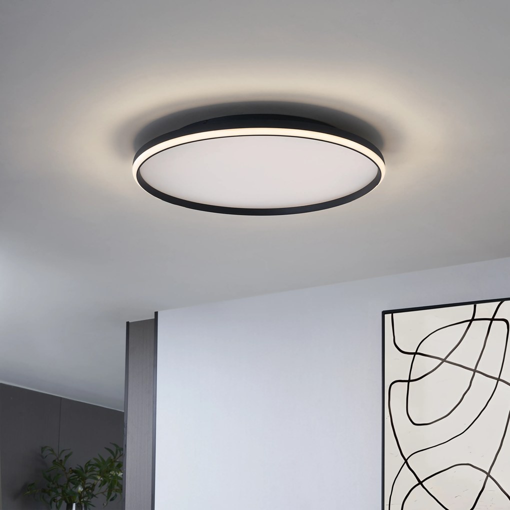 Plafon de design preto com branco incluindo LED com 3 níveis de dimerização - Xavi
