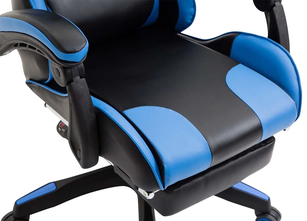 Cadeira Gaming Ignite em imitação de pele preto/azul