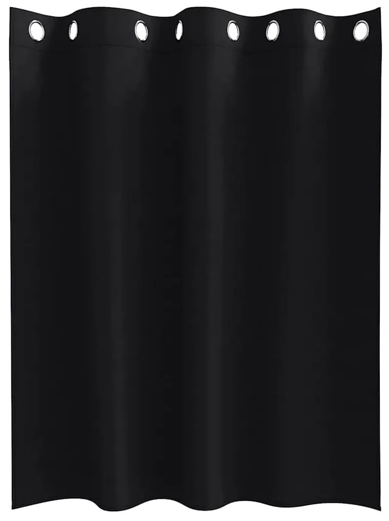 Cortinas com cortinas 2 pcs Preto 140 x 140 cm Poliéster