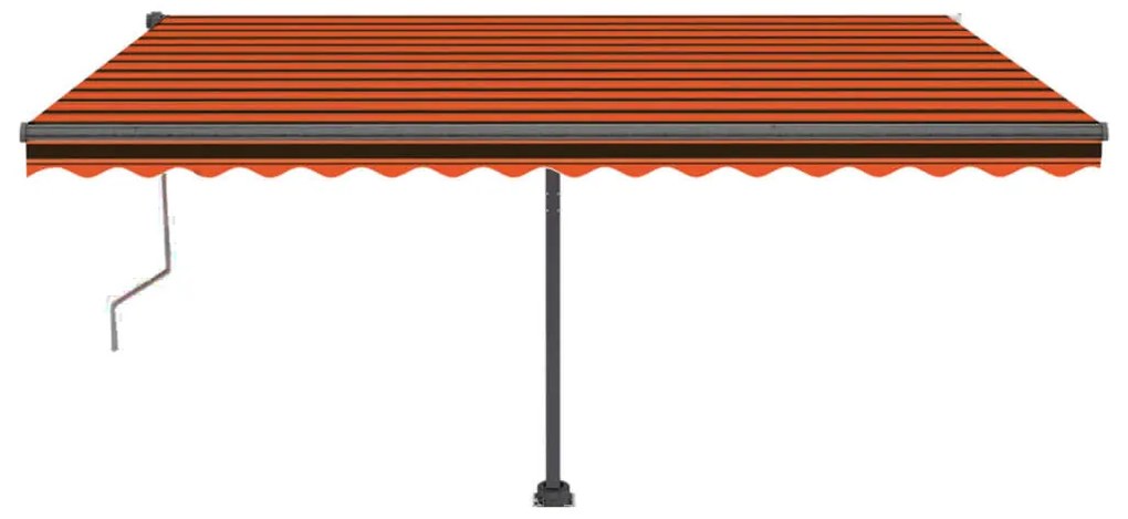 Toldo automático independente 450x350 cm laranja e castanho