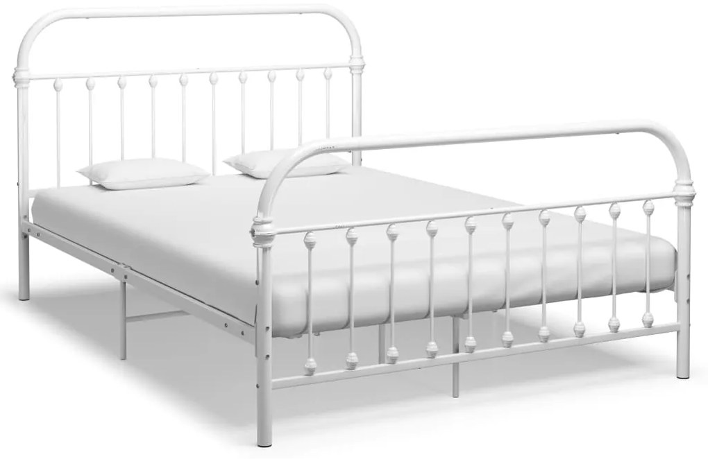284494 vidaXL Estrutura de cama 120x200 cm metal branco