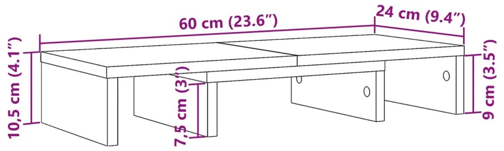Suporte para monitor ajustável derivados de madeira preto