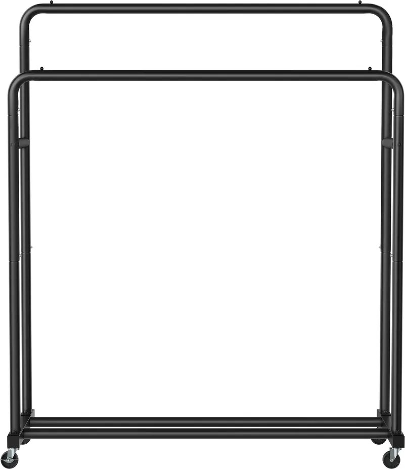 Guarda roupa aberto com rodas 46,5 x 110 x 155,5 cm Preto