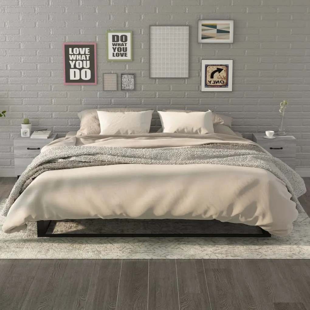 vidaXL Mesas de cabeceira 2 pcs 40x35x47,5 cm sonoma cinzento