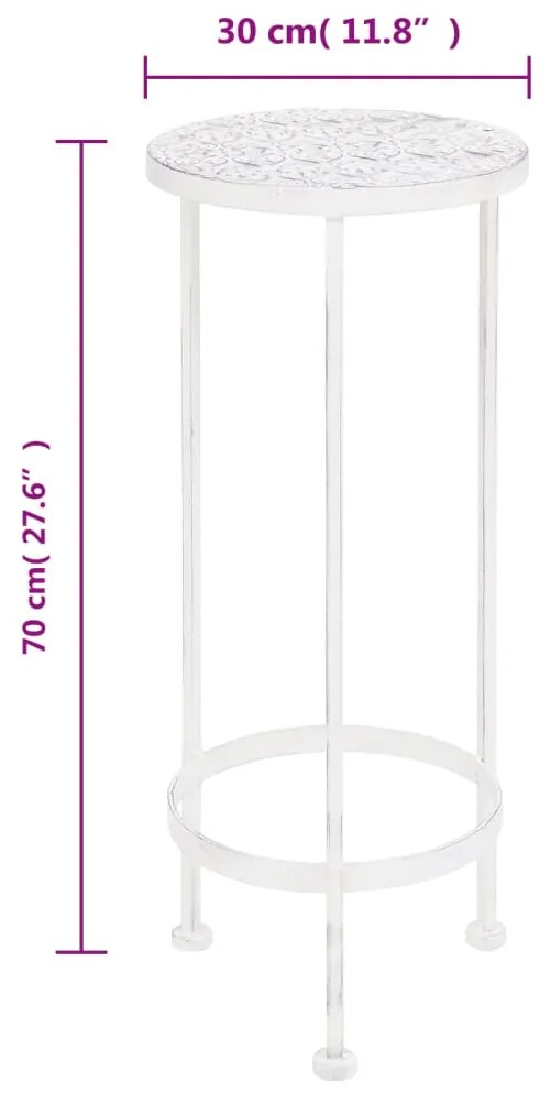 Suporte para plantas 3 pcs estilo vintage metal antigo branco