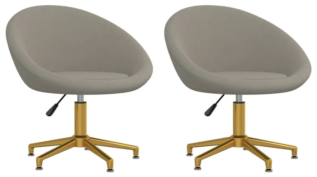 vidaXL Cadeiras de jantar 2 pcs veludo cinzento-claro