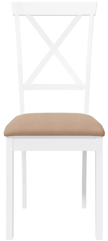 Cadeiras de jantar com almofadões 2 pcs madeira maciça branco