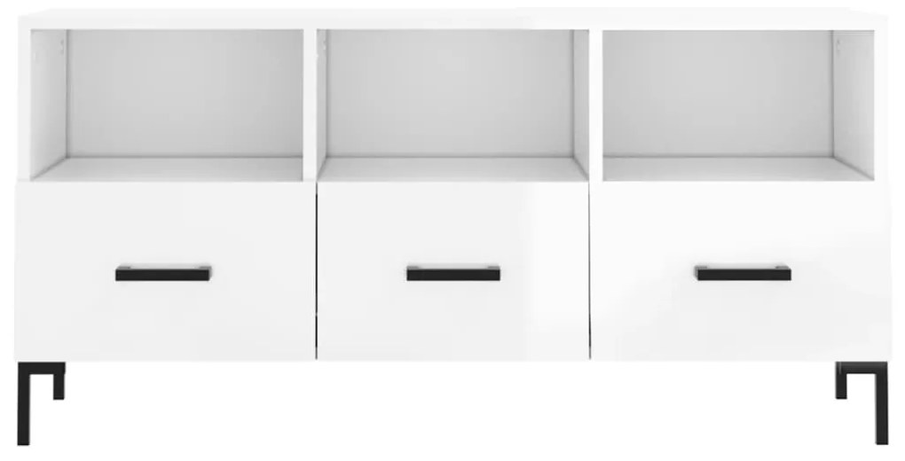 Móvel para TV 102x36x50 cm derivados madeira branco brilhante