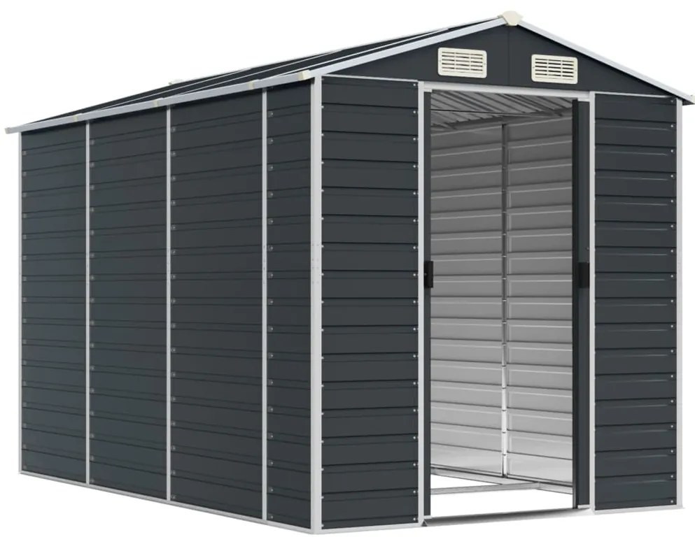 Abrigo de jardim 191x300x198 cm aço galvanizado antracite