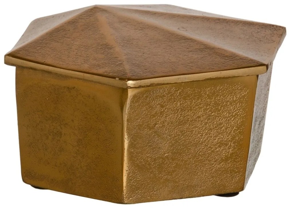 Caixa Multiusos Dourado Alumínio 19 x 19 x 10 cm