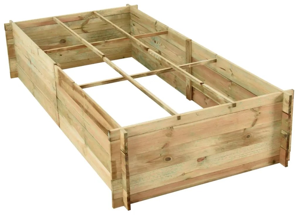 Canteiro elevado jardim 197x100x40 cm pinho impregnado