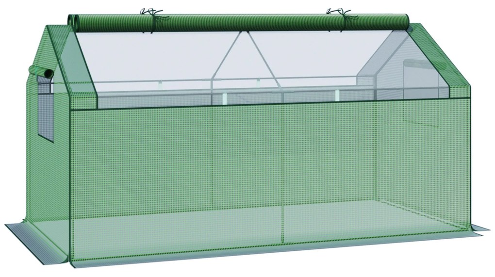 Outsunny Estufa de Jardim 180x92x92cm Estufa de Jardim com 2 Janelas Enroláveis de Dupla Capa e Estrutura de Metal Estufa Verde | Aosom Portugal