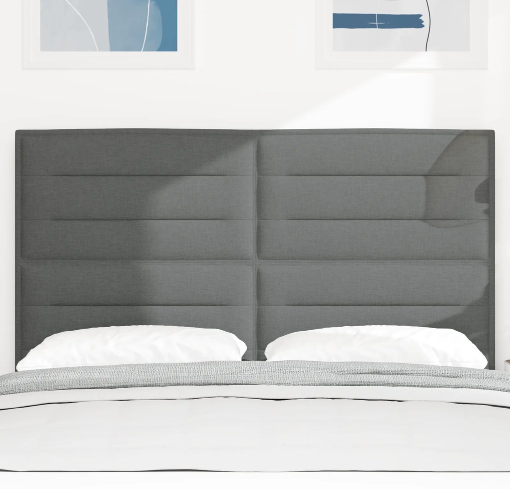 Cabeceira Design Lines Cinza Escuro 140 cm Tecido