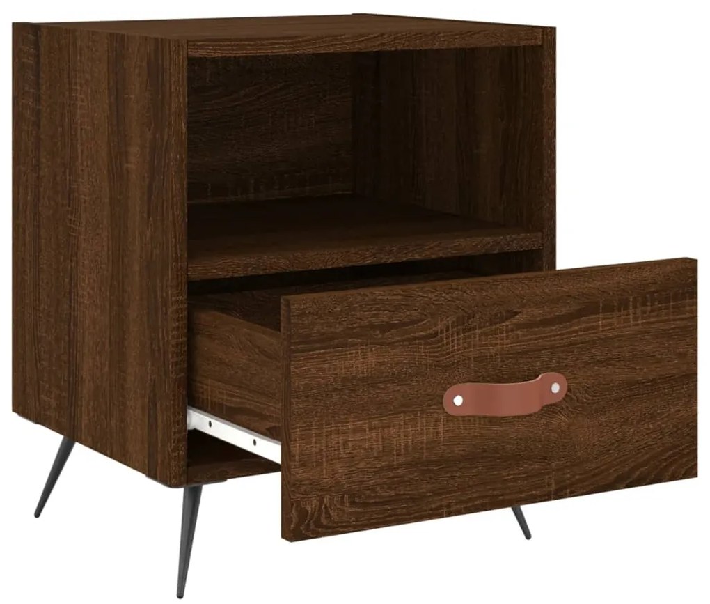 Mesa de cabeceira 2 pcs derivados de madeira carvalho castanho