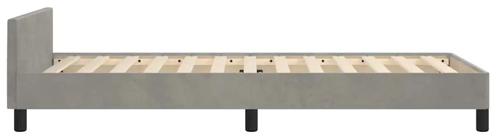 Estrutura de cama sem colchão 90x190 cm veludo cinzento-claro