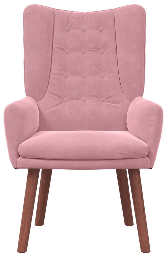 Cadeira Relaxante vidaXL Veludo Rosa