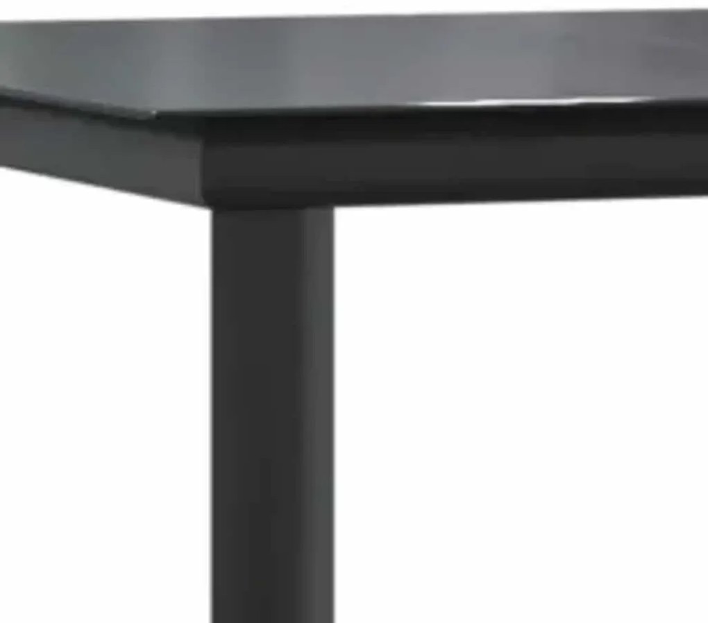 Conjunto de jantar jardim 7 peças almofadas vidro vime PE preto