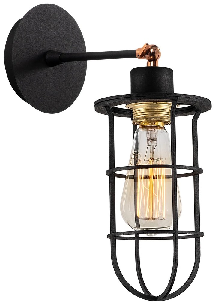 Candeeiro de Parede Kimil – Preto e Dourado – 12 cm x 30 cm