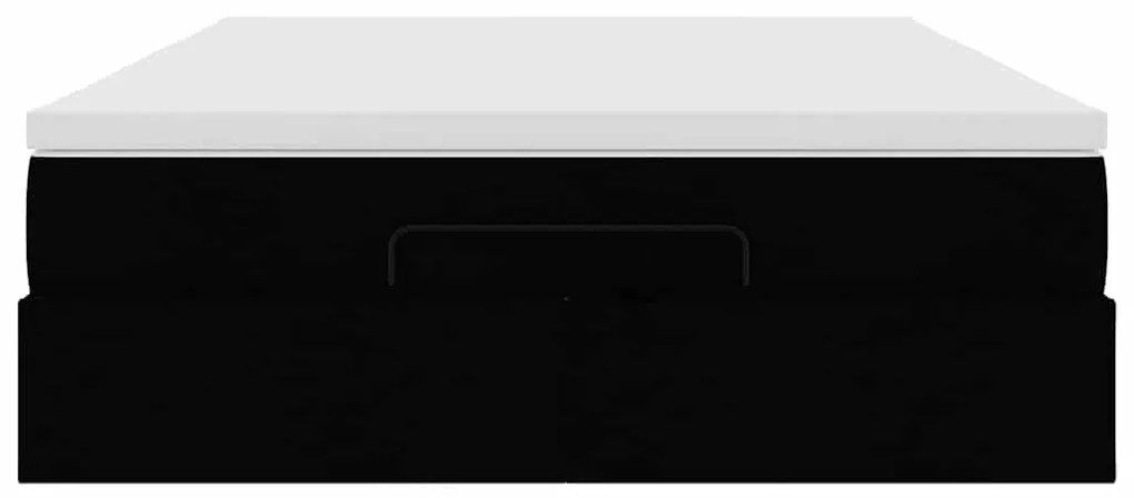 Estrutura de cama otomana com colchão 140x200 cm preta