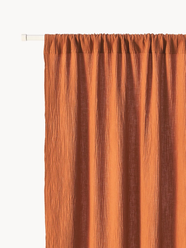 Cortinas transparentes em musselina com bainha para varão Malvina, conjunto de 2, L 130 cm