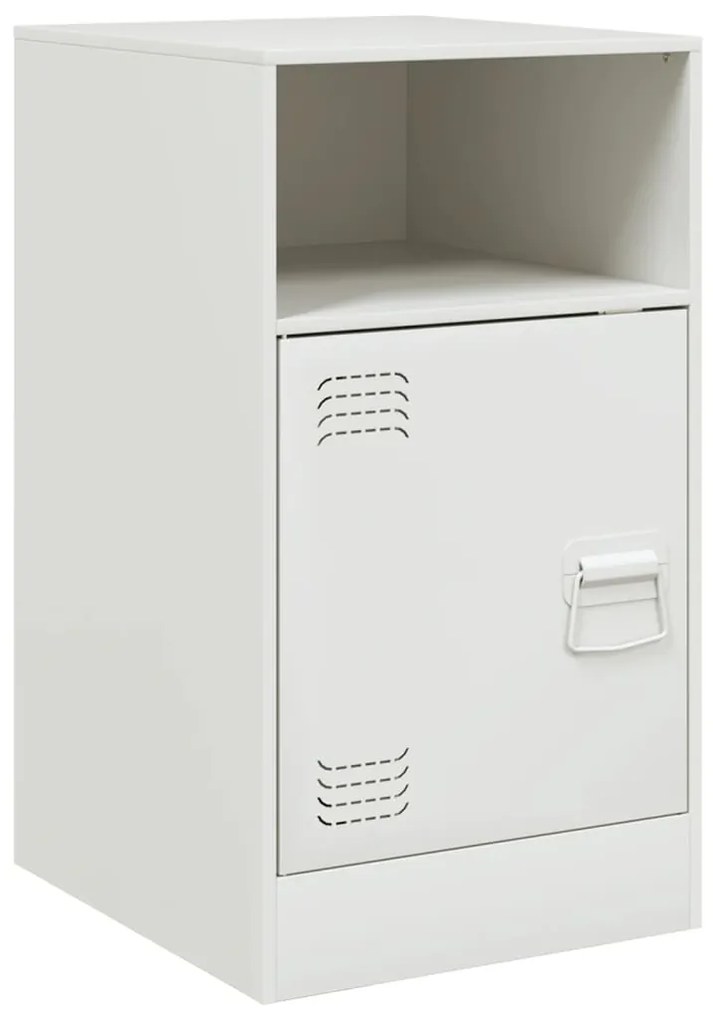 Mesas de cabeceira 2 pcs 34,5x39x62 cm aço branco
