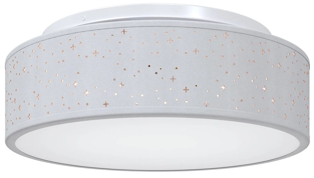 Luzes de Teto com Abajur Estelar Cinza Ø 38 cm Tecido E27