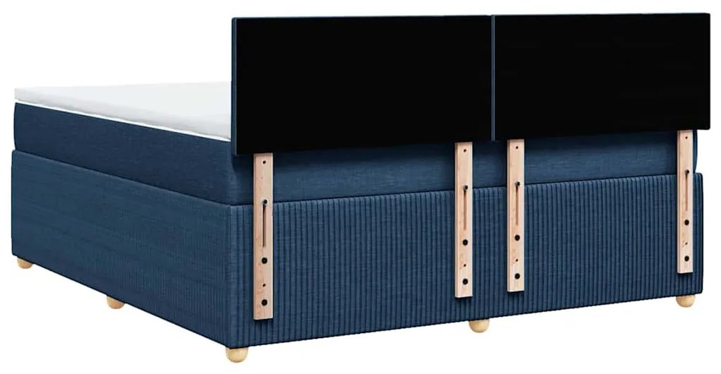 Cama com molas/colchão 180x200 cm tecido azul
