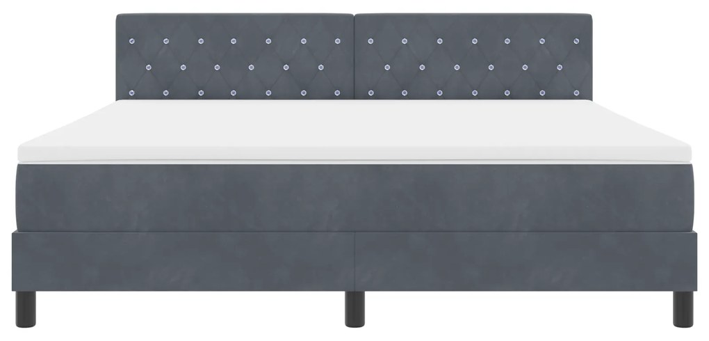 Cama Box com Colchão vidaXL Cinza Escuro Super King Veludo