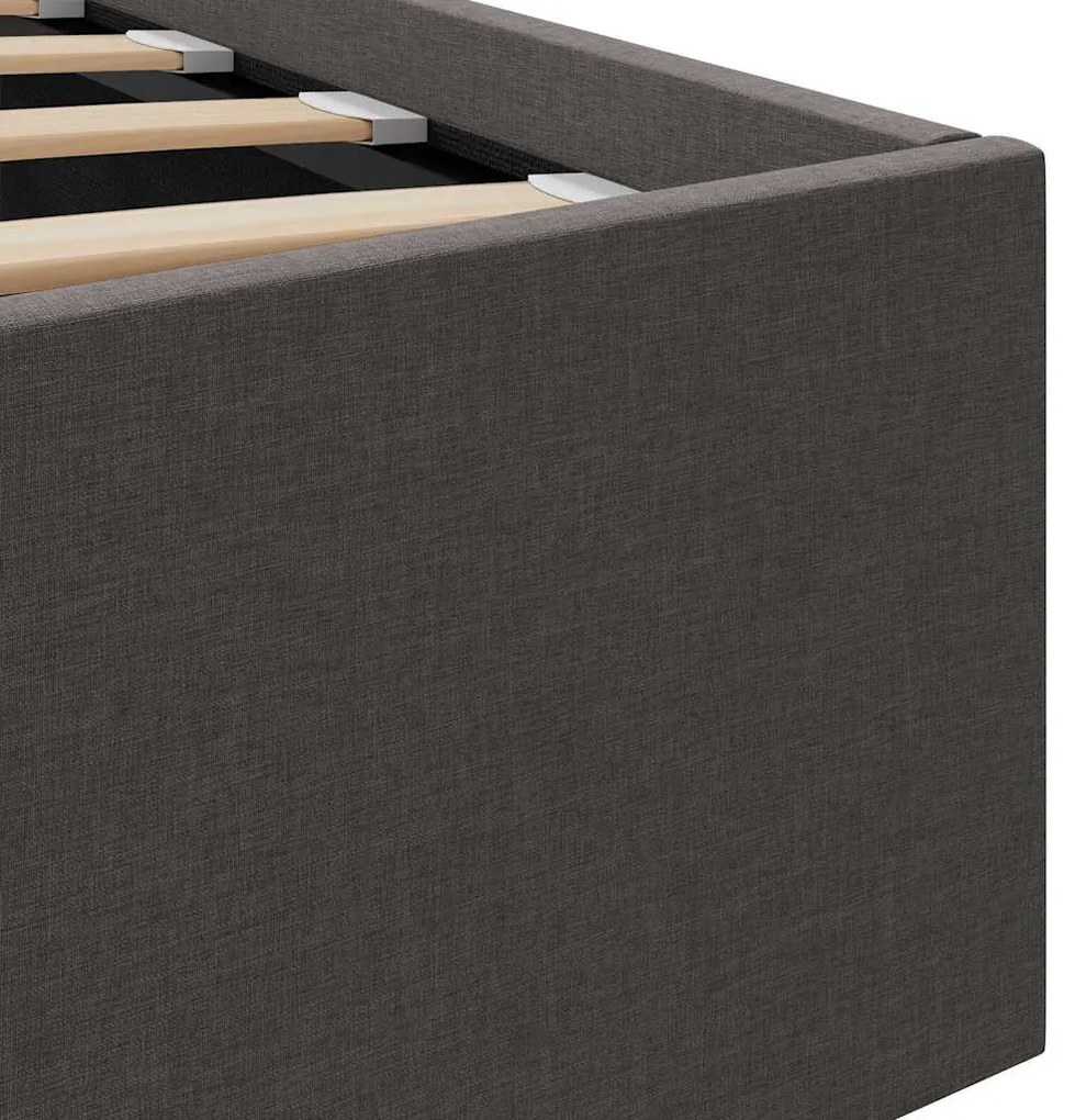 Cama hidráulica c/ arrumação 100x200cm tecido cinza-escuro