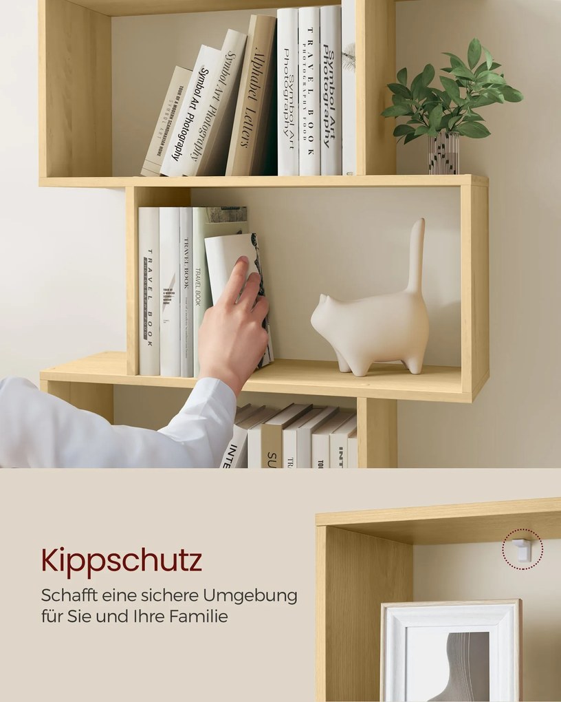 Estante livros sala elegante com 6 prateleiras 24 x 70 x 190,5 cm Cor de carvalho natural