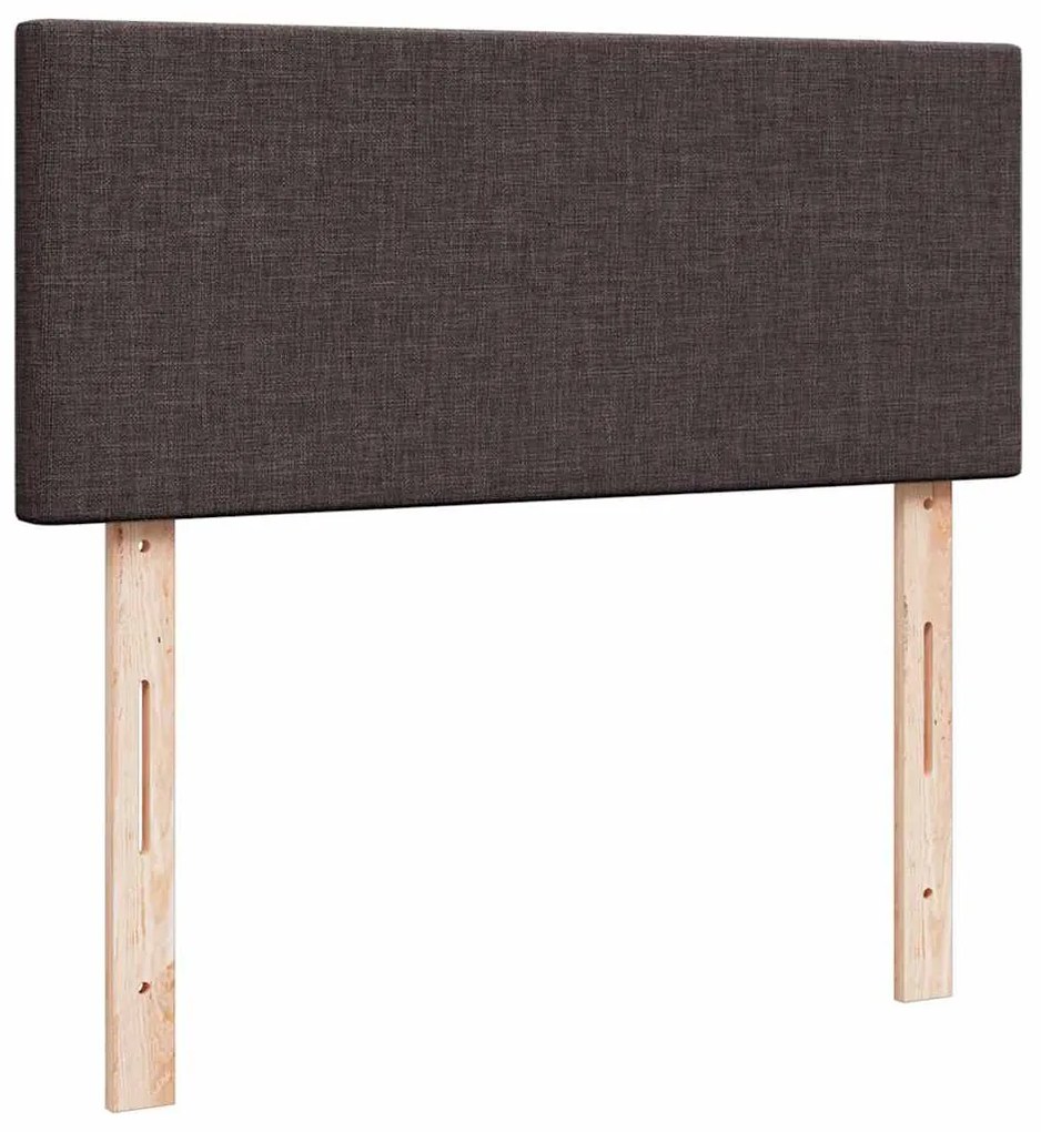 Cama otomana com colchão 120x200 cm tecido castanho escuro