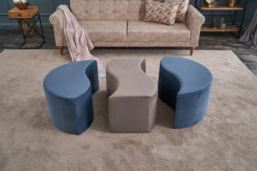 Pouffe Alya Puf – Azul Mink – 120 cm x 40 cm x 80 cm