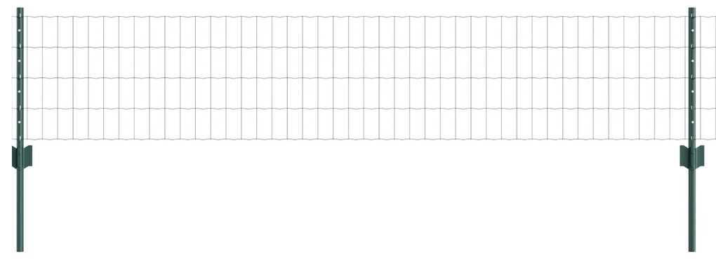 Cerca Euro com 5 Posts em U Verde 0.4x10 m Aço