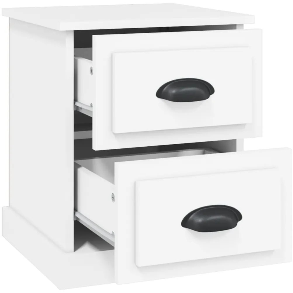 Mesas cabeceira 2pcs 39x39x47,5 cm derivados de madeira branco