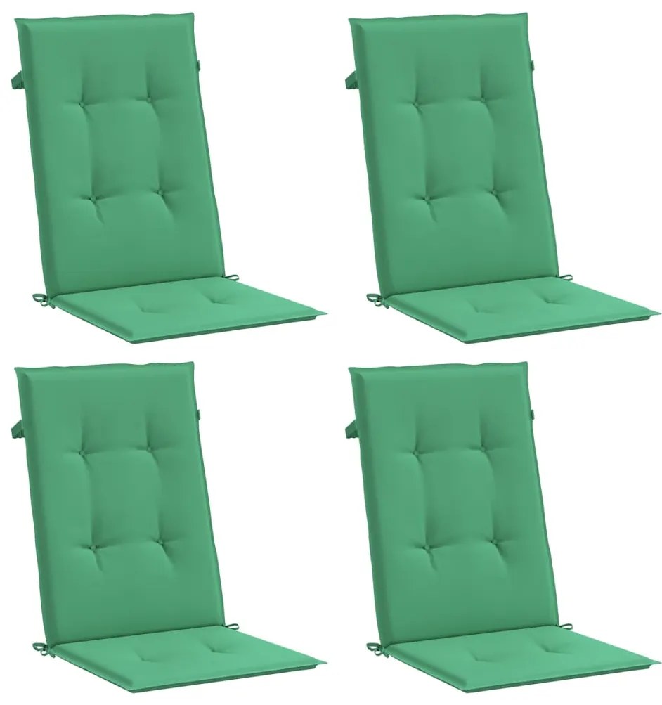 Almofadões para cadeiras altas de jardim 4 pcs tecido verde
