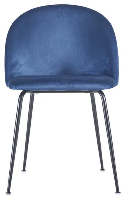 Pack 2 Cadeiras Black Dalnia Veludo - Azul