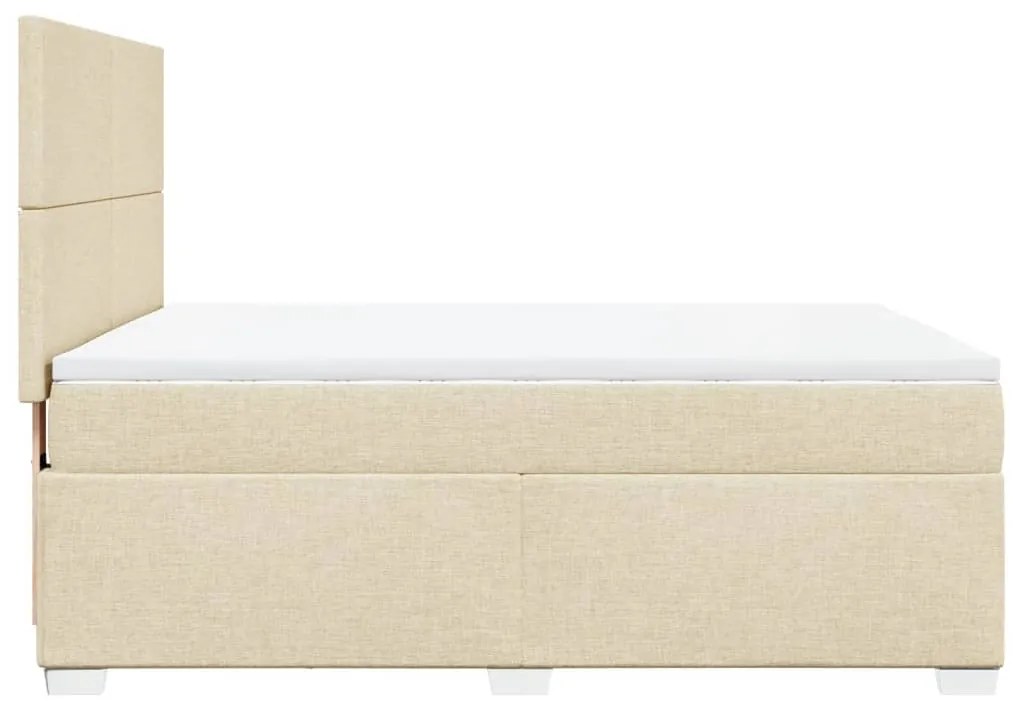 Cama com molas/colchão 140x190 cm tecido cor creme