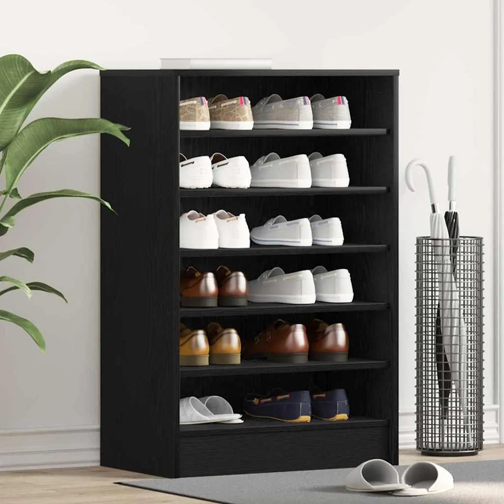 vidaXL Armário para sapatos Carvalho preto 60 x 35 x 92 cm