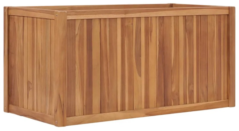 vidaXL Canteiro elevado de jardim 100x50x50 cm madeira de teca maciça