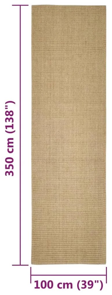 Tapete de sisal para poste arranhador 100x350 cm