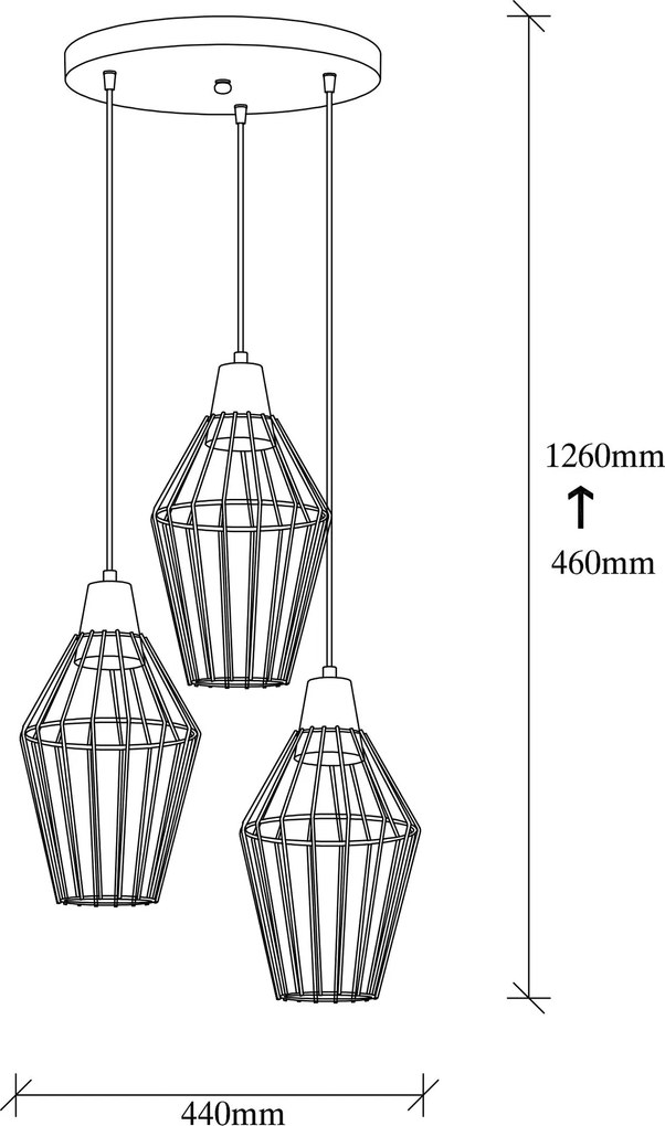 Candeeiro de Teto Wire – Preto – 44 x 44 cm
