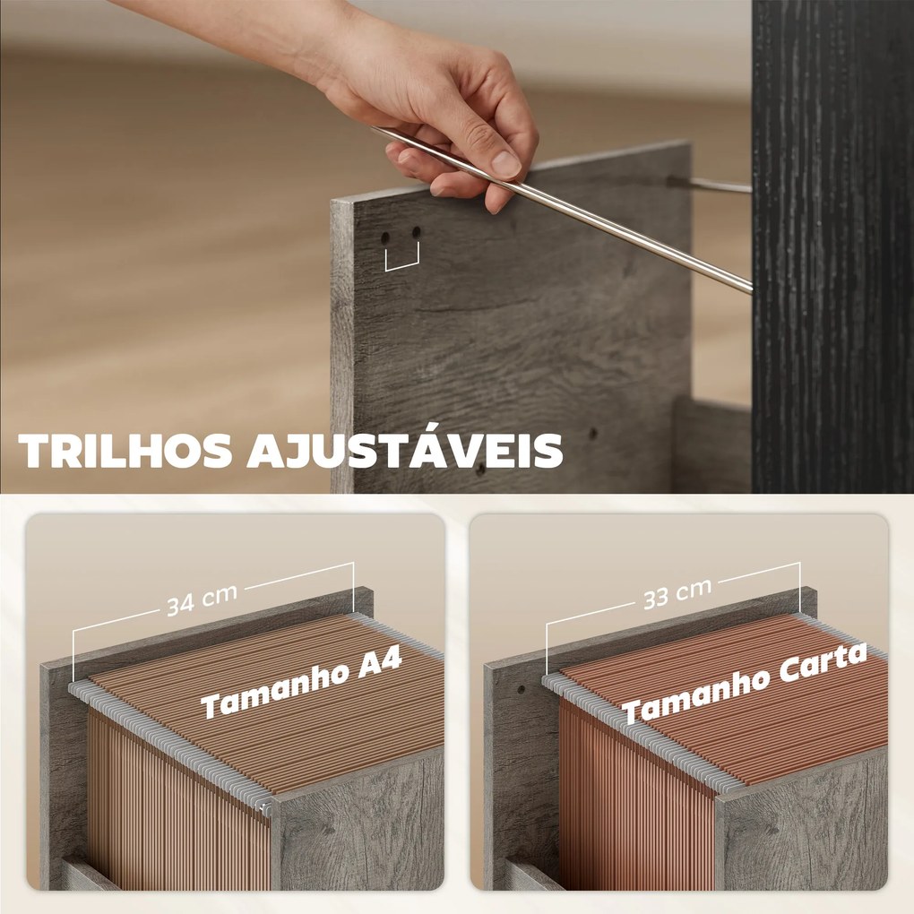 Mesa Gaming 120x50 cm Secretária Gaming Industrial com Compartimento e 2 Gavetas para Escritório Estúdio Cinzento Claro
