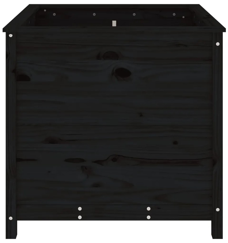 Vaso/floreira de jardim 82,5x82,5x78 cm pinho maciço preto