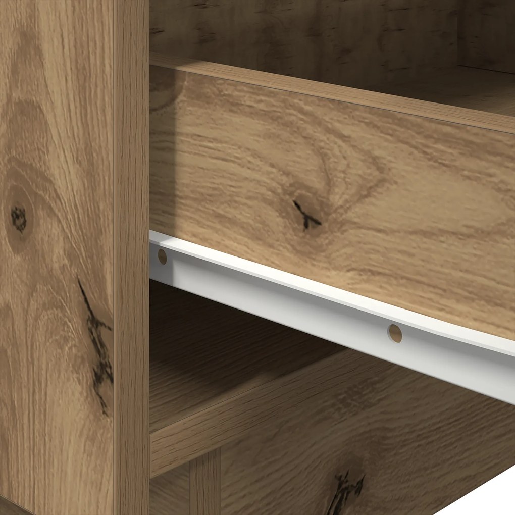 Camas de cabeceira vidaXL com luzes LED 2 pcs Carvalho Artesanal 45x40