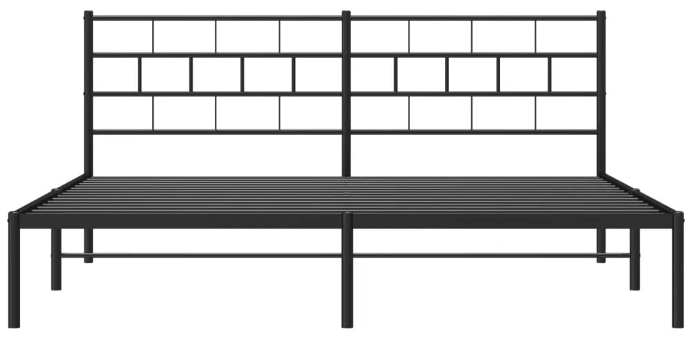 Estrutura de cama com cabeceira 200x200 cm metal preto