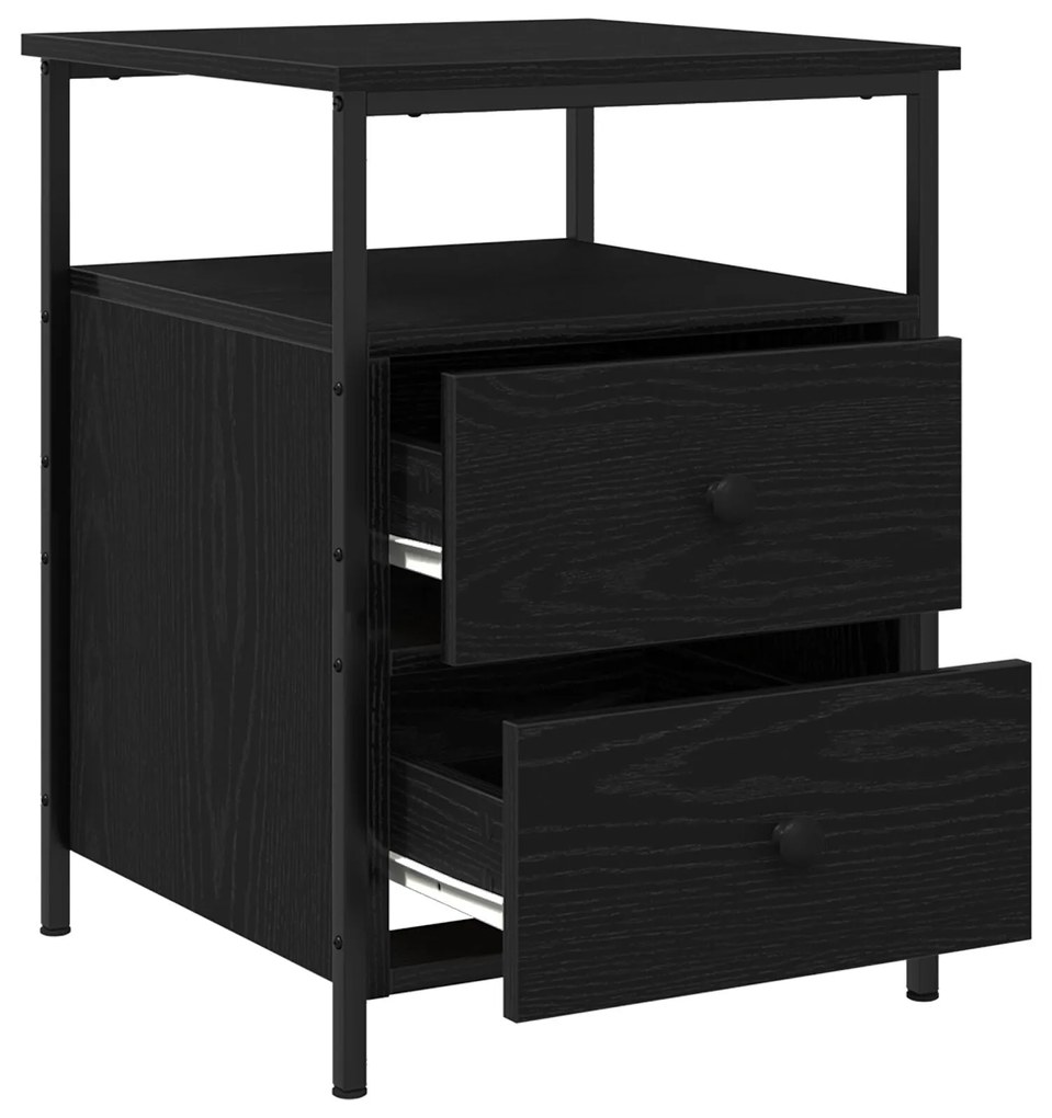 Cômoda de Cabeceira vidaXL Carvalho Preto 44x45x60 cm Madeira de engen
