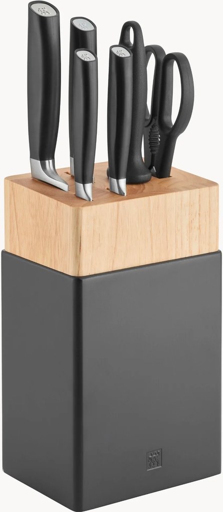 Bloco de facas em madeira de bétula All Star, conjunto de 7