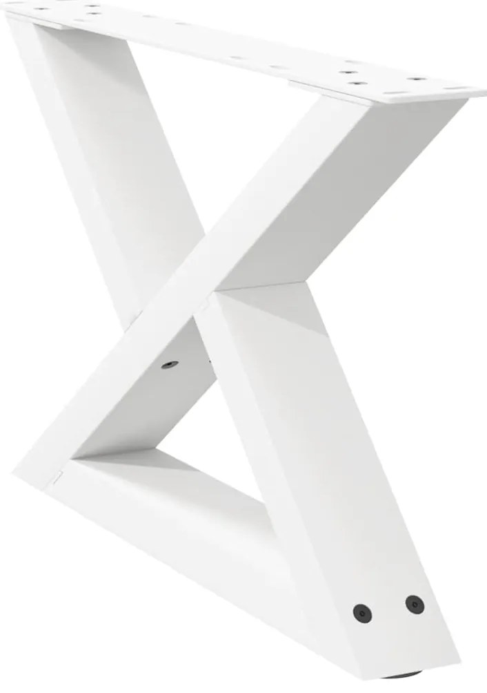 Pés para mesa de centro 2 peças, branco, 60x(30-31,3) cm, aço